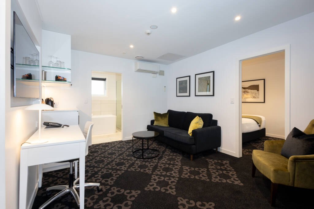 Separate lounge in a Boutique Suite at The Regent Rotorua