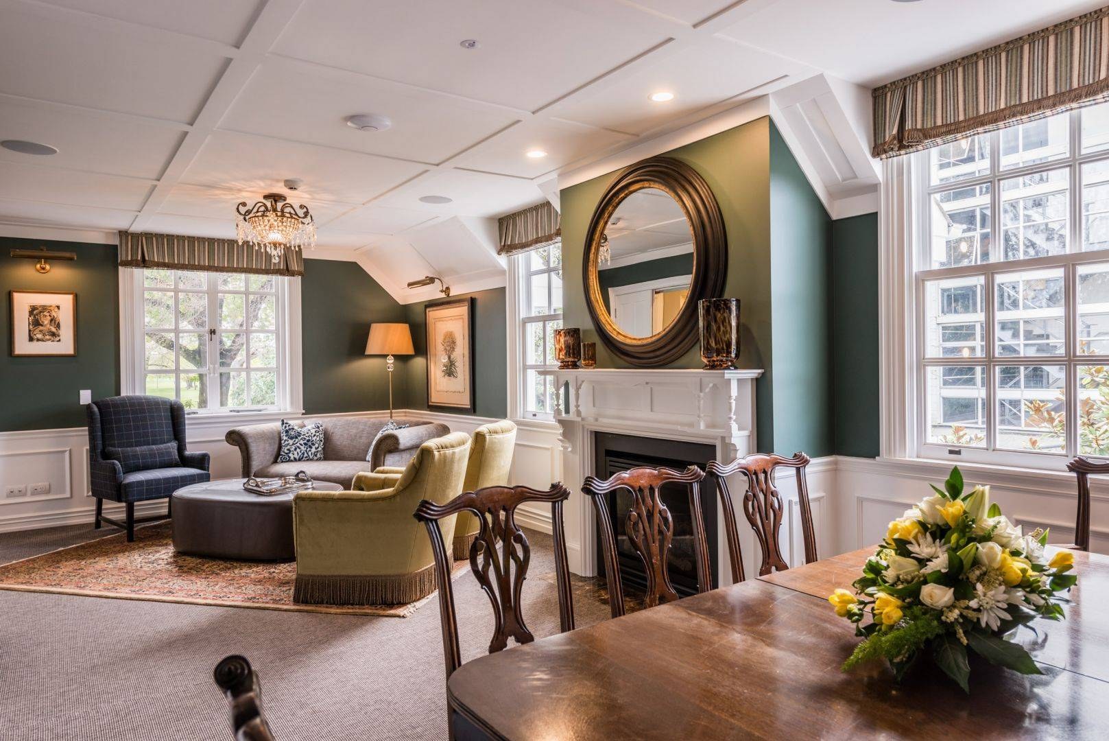 Drawing room in The Residence at The George, Christchurch